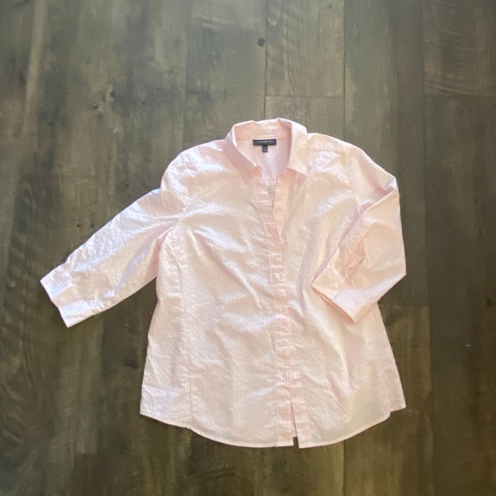 Lane Bryant Pink and White Oxford size 18